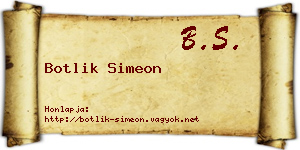 Botlik Simeon névjegykártya